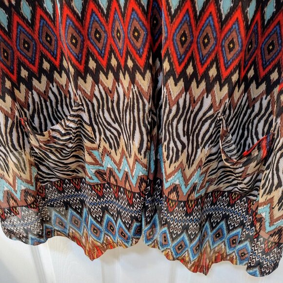 New Directions 2 pc. Maxi Skirt Set, Size 2X, Brown/blue/turquoise/red/tan/black - Picture 5 of 10